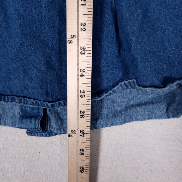 Country Store Floral Embroidered Blue Denim Shirt Womens 2X Long Sleeve Boho - Picture 15 of 16